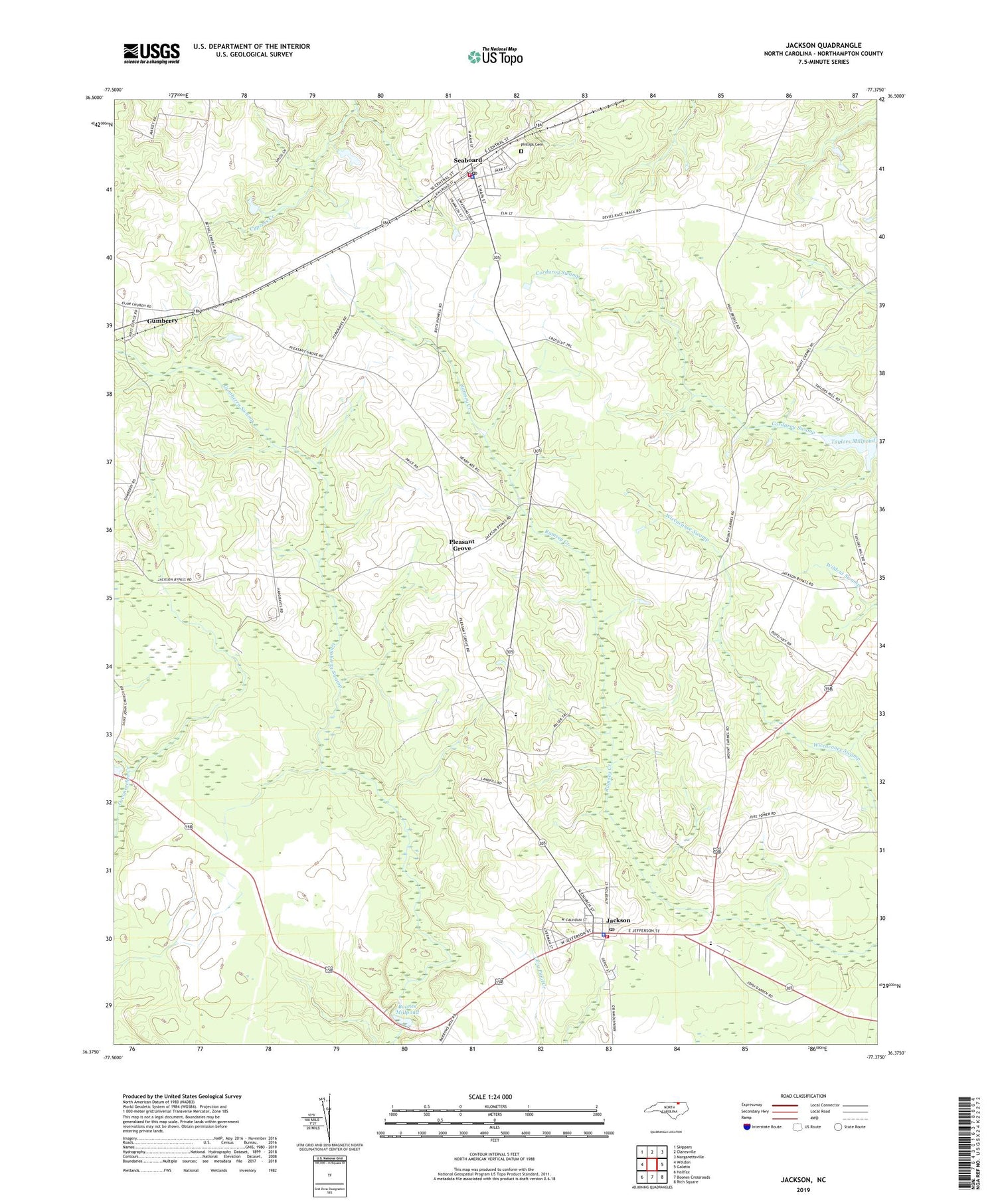 Jackson North Carolina US Topo Map Image