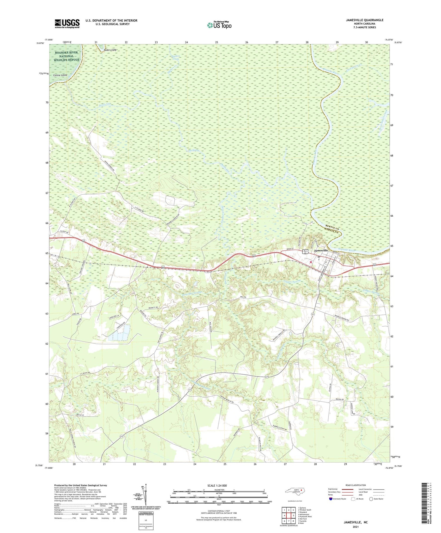 Jamesville North Carolina US Topo Map Image