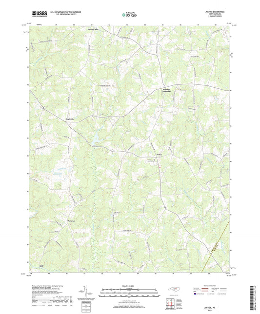 Justice North Carolina US Topo Map Image