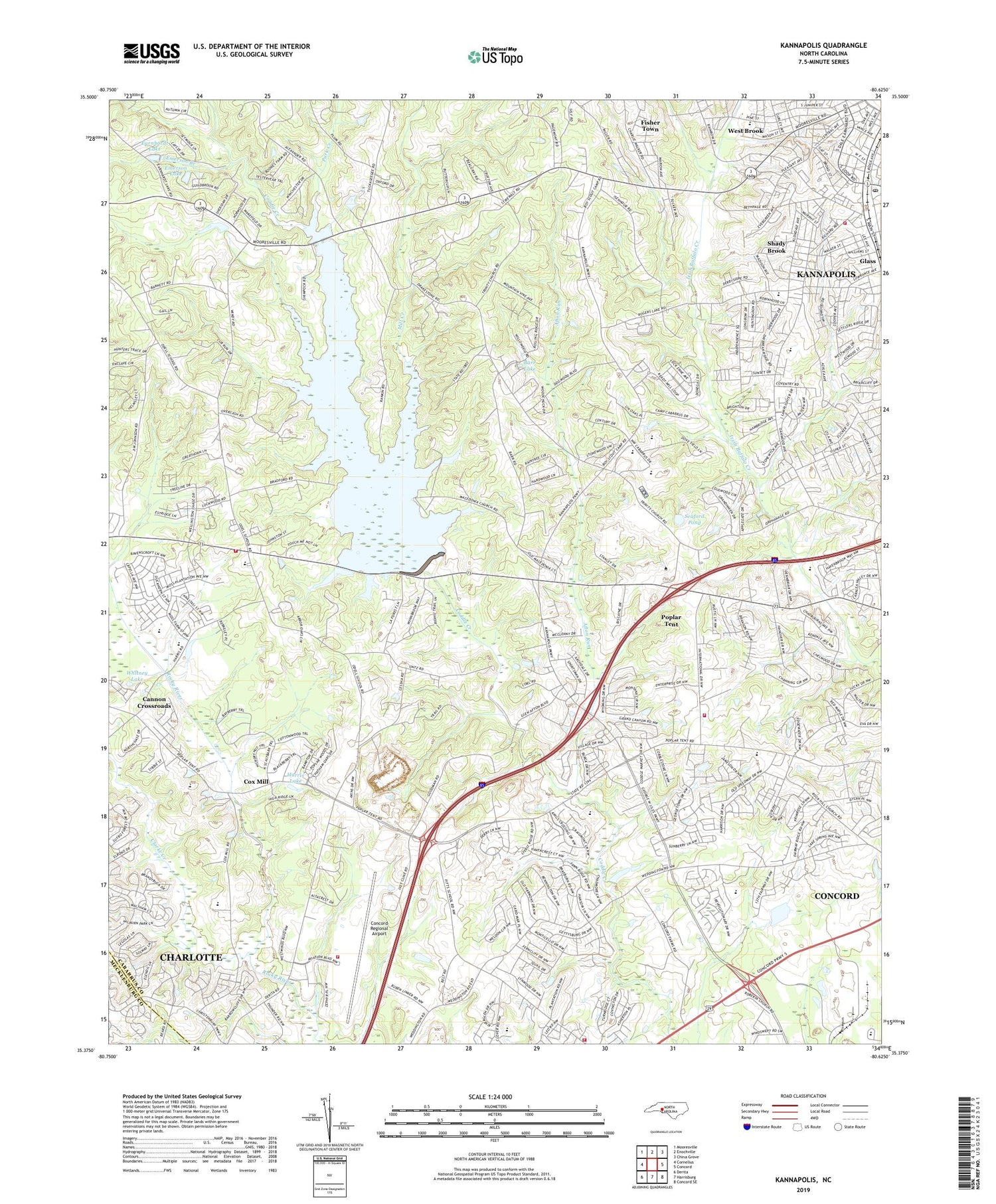 Kannapolis North Carolina US Topo Map Image