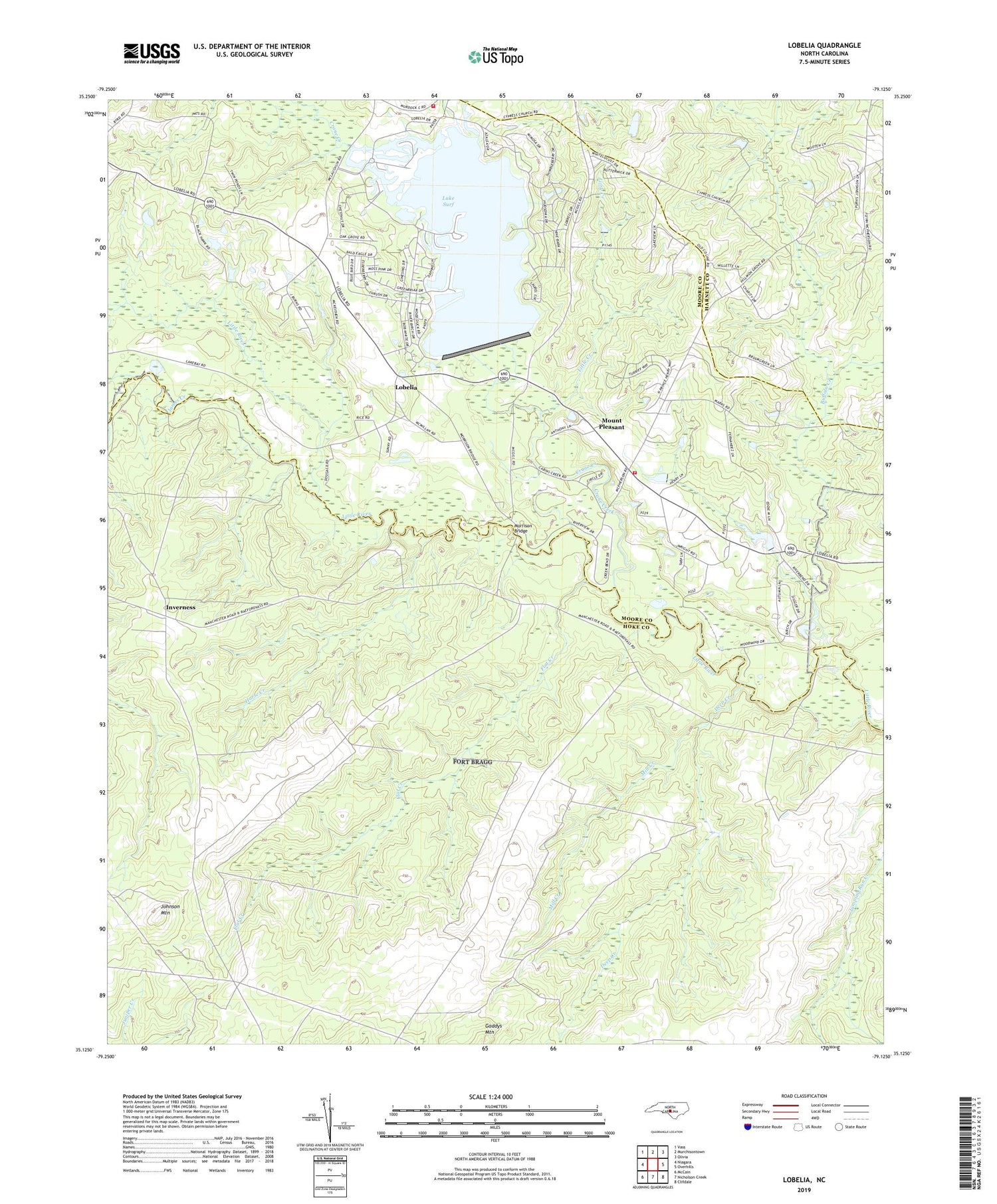 Lobelia North Carolina US Topo Map Image