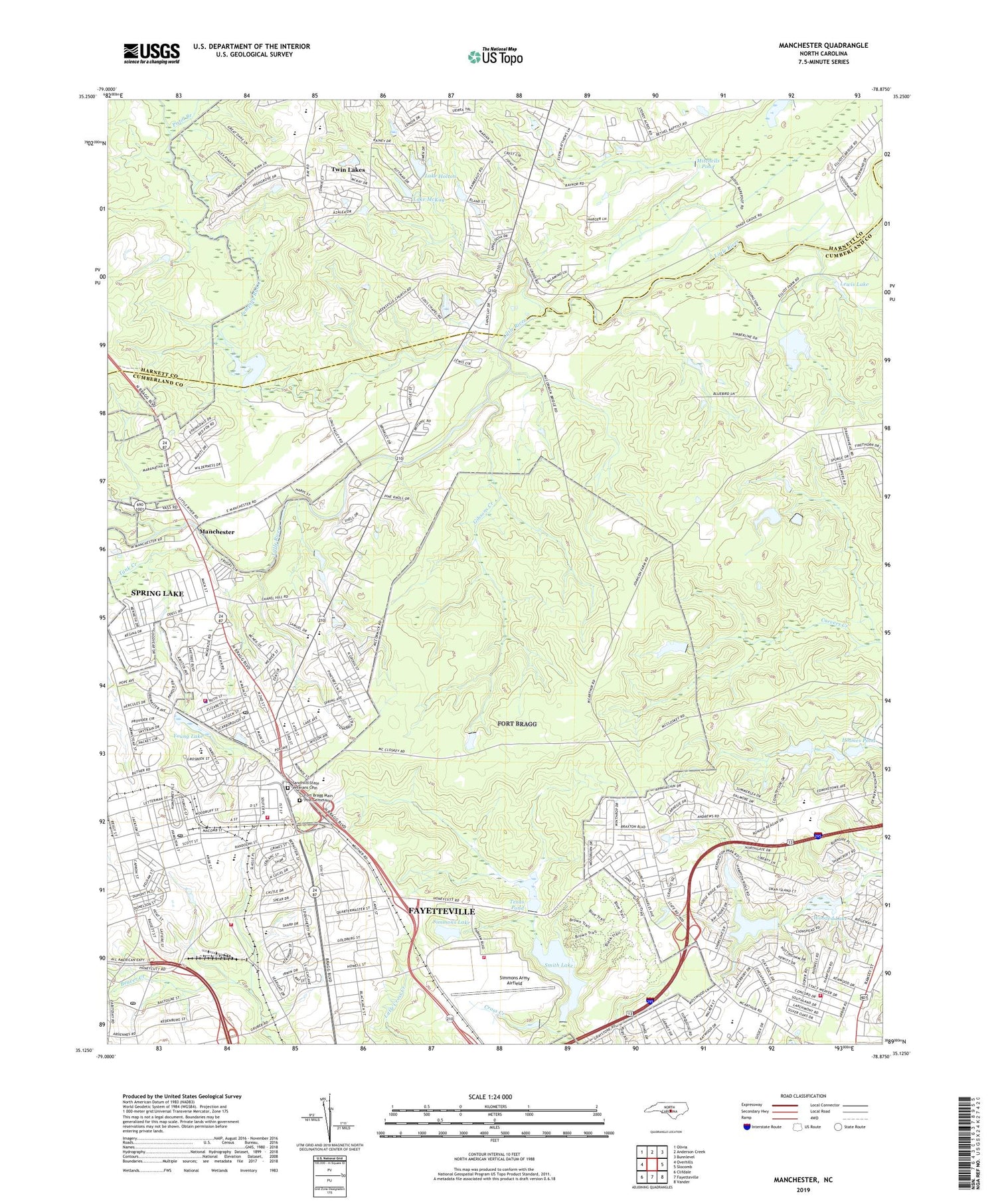 Manchester North Carolina US Topo Map Image