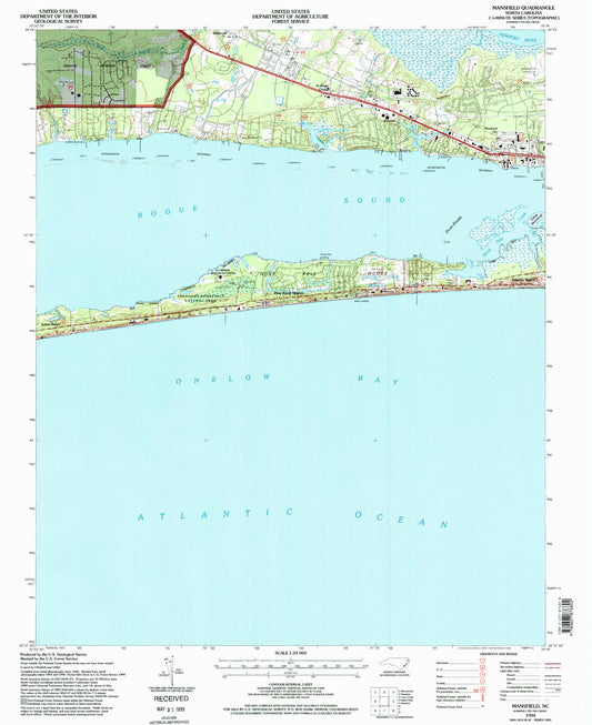 Classic USGS Mansfield North Carolina 7.5'x7.5' Topo Map Image