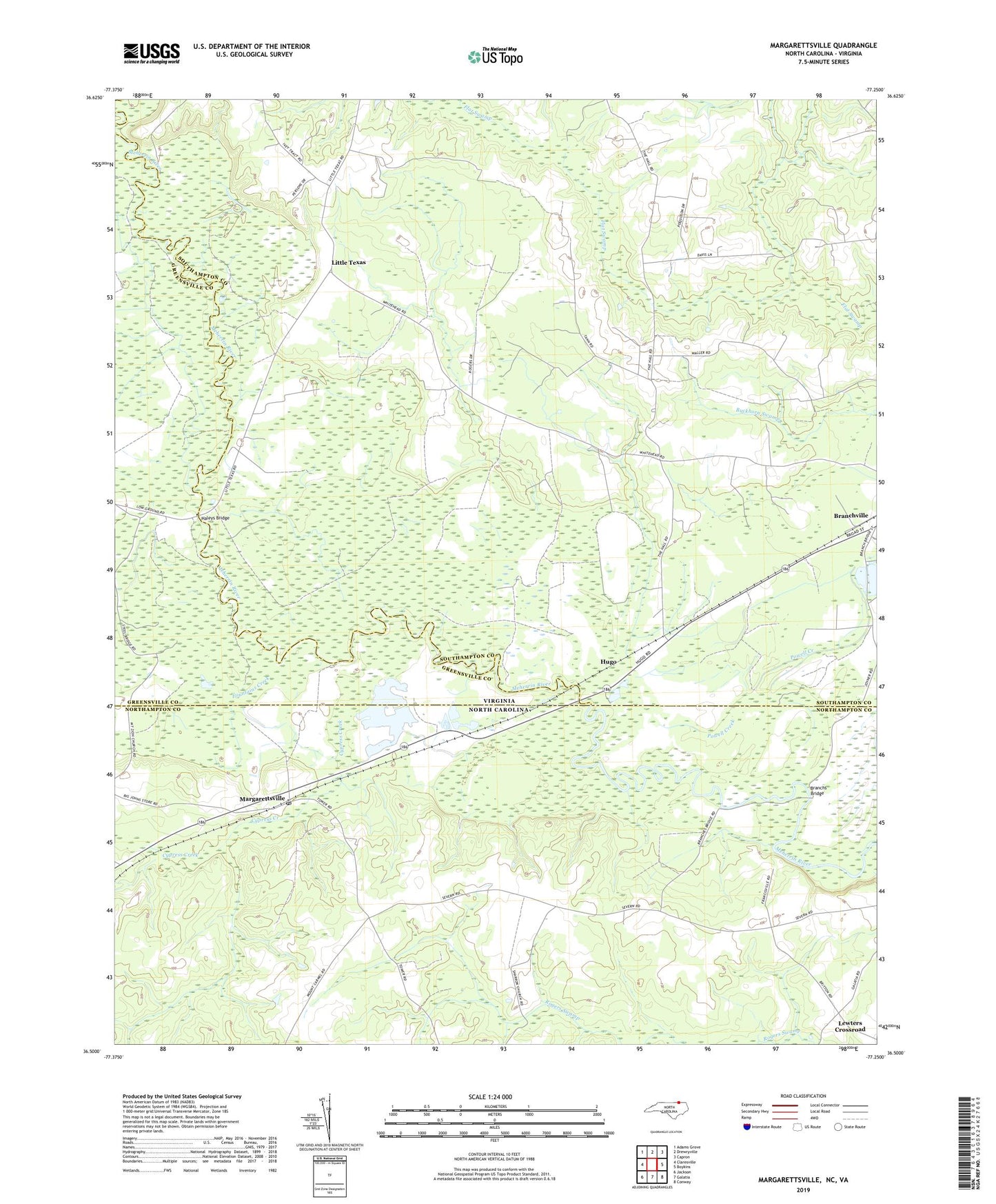 Margarettsville North Carolina US Topo Map Image