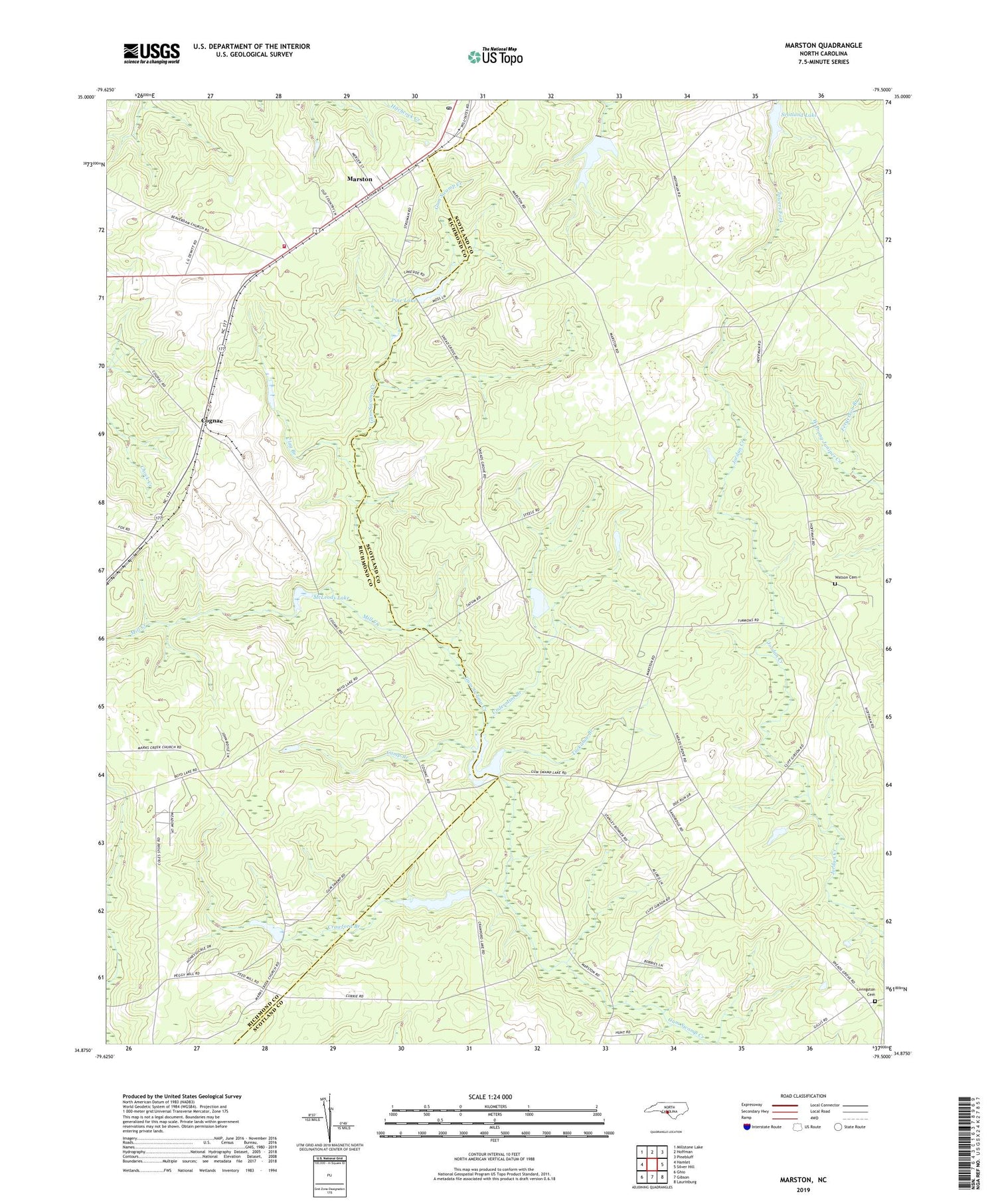 Marston North Carolina US Topo Map Image