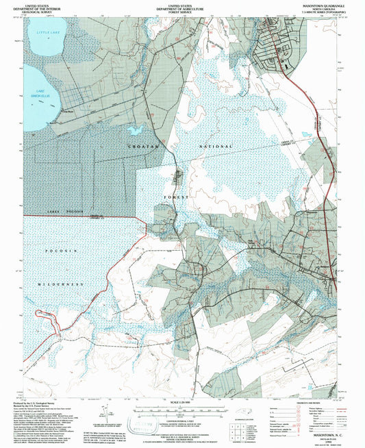 Classic USGS Masontown North Carolina 7.5'x7.5' Topo Map Image