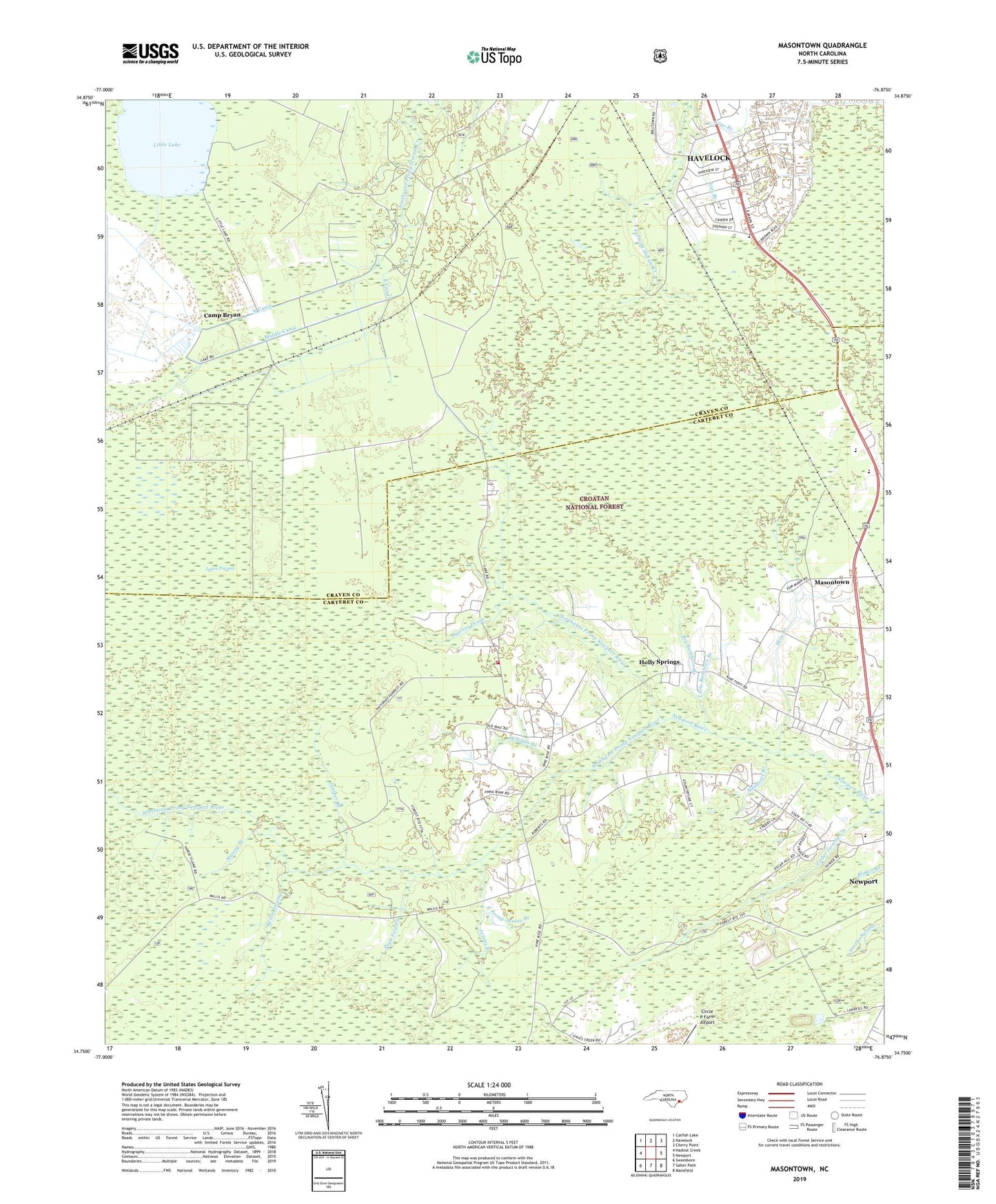 Masontown North Carolina US Topo Map Image
