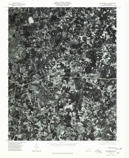 Classic USGS McLeansville North Carolina 7.5'x7.5' Topo Map Image