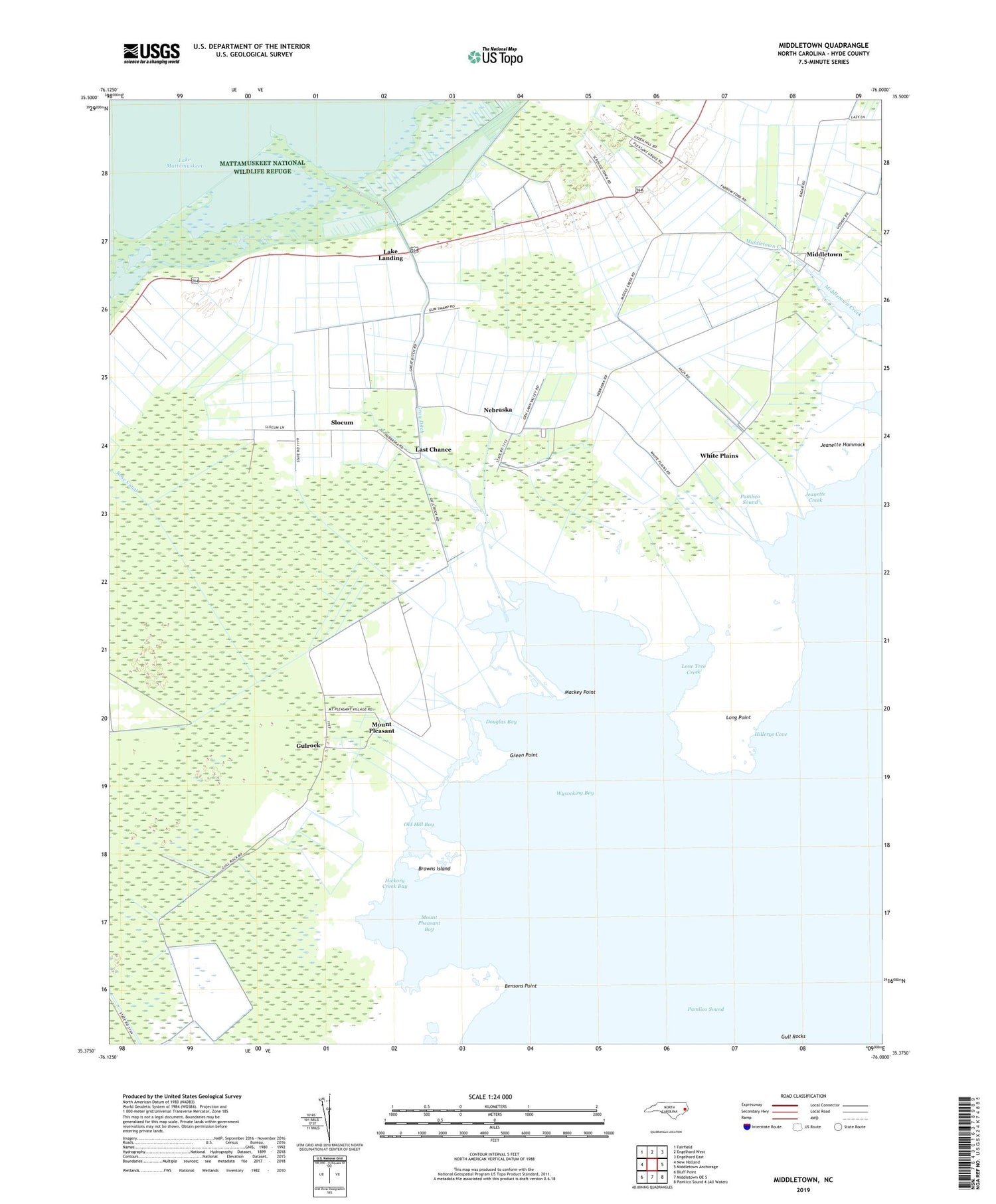 Middletown North Carolina US Topo Map Image