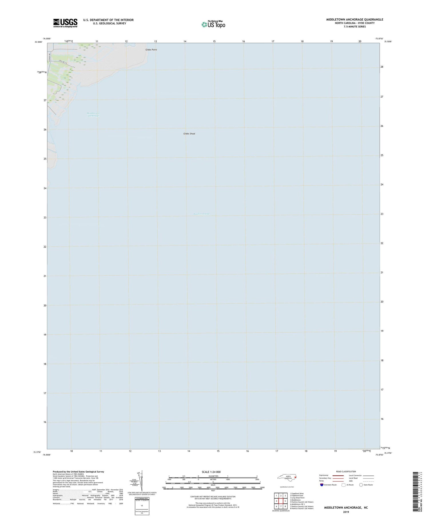 Middletown Anchorage North Carolina US Topo Map Image