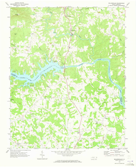 Classic USGS Millersville North Carolina 7.5'x7.5' Topo Map Image