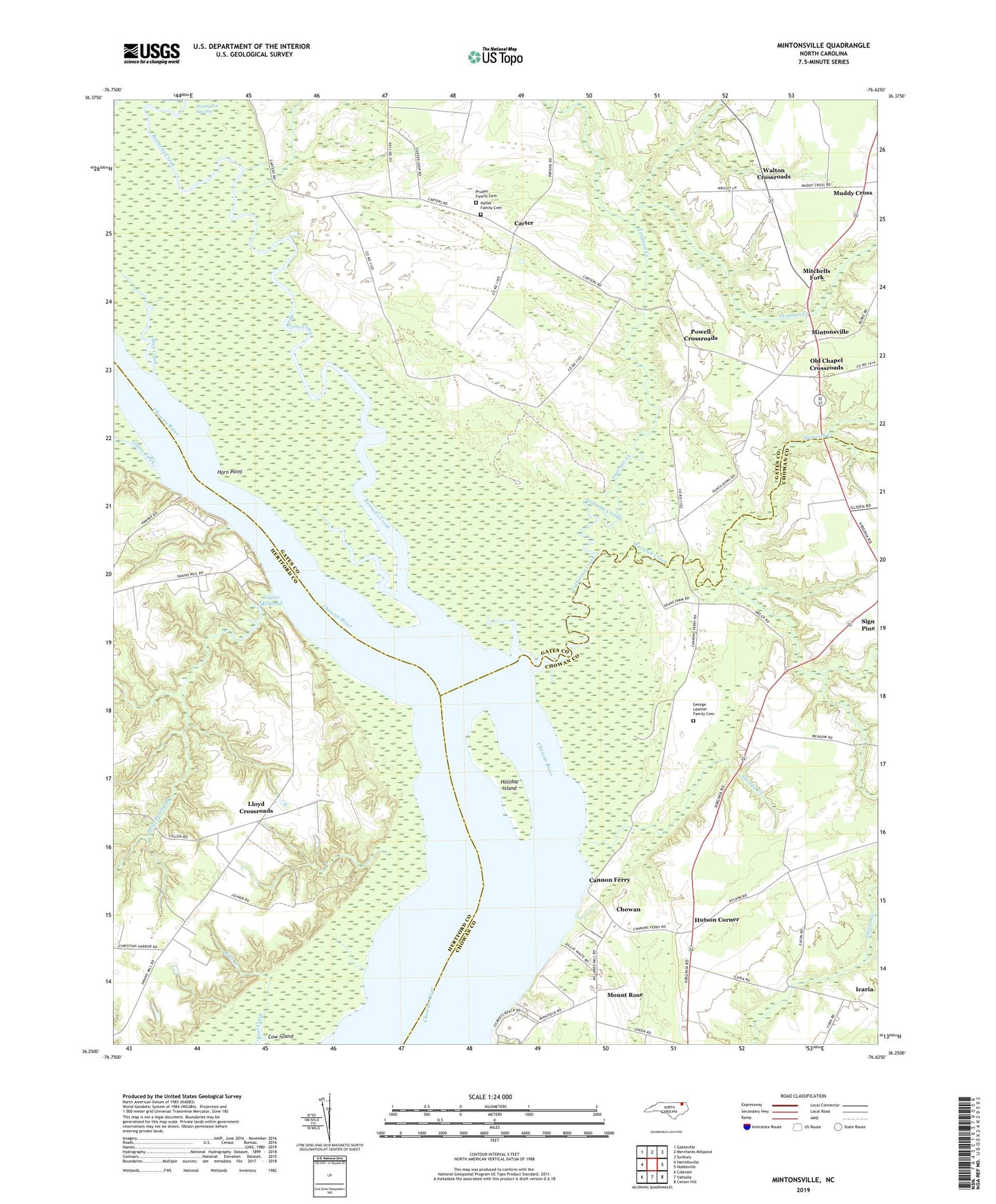 Mintonsville North Carolina US Topo Map Image