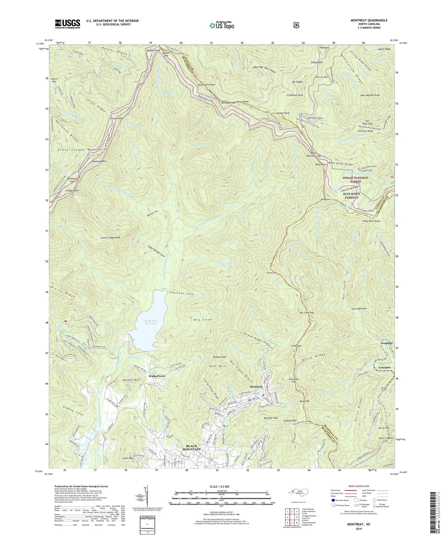 Montreat North Carolina US Topo Map Image