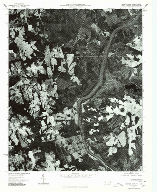 Classic USGS Morven East North Carolina 7.5'x7.5' Topo Map Image