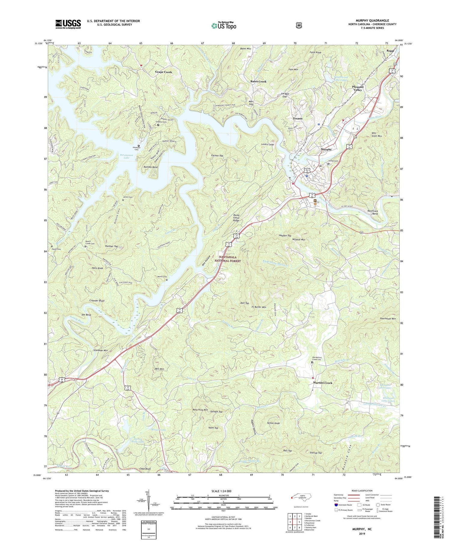 Murphy North Carolina US Topo Map Image