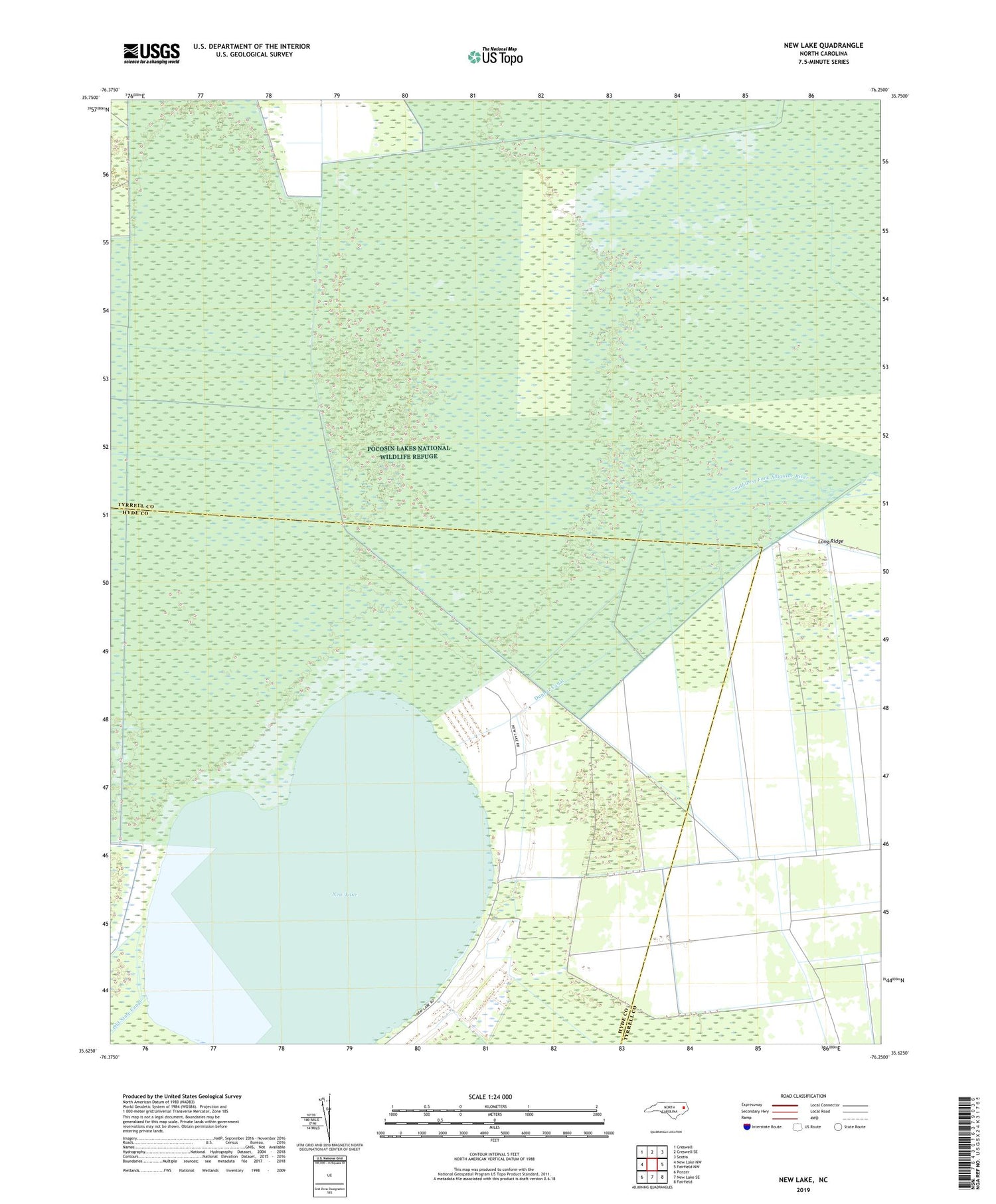 New Lake North Carolina US Topo Map Image