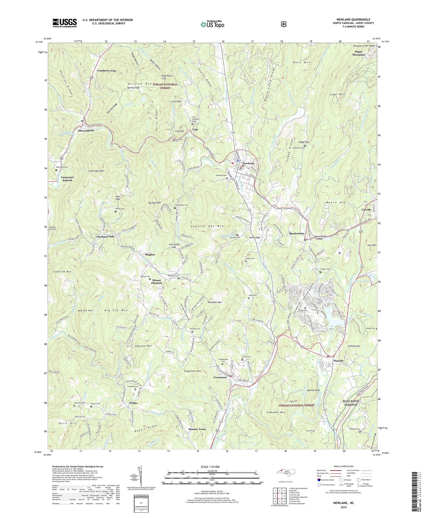 Newland North Carolina US Topo Map Image