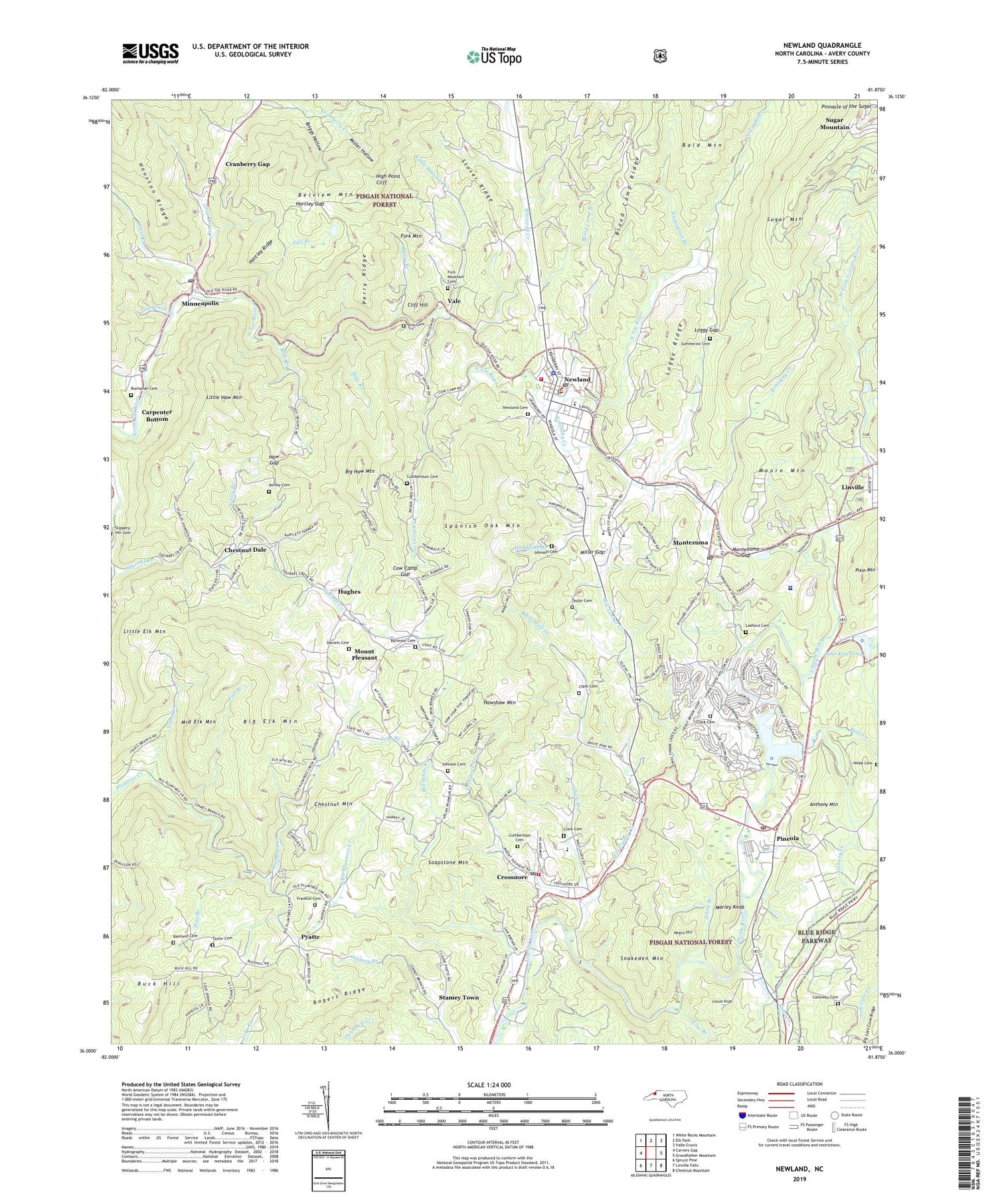 Newland North Carolina US Topo Map Image