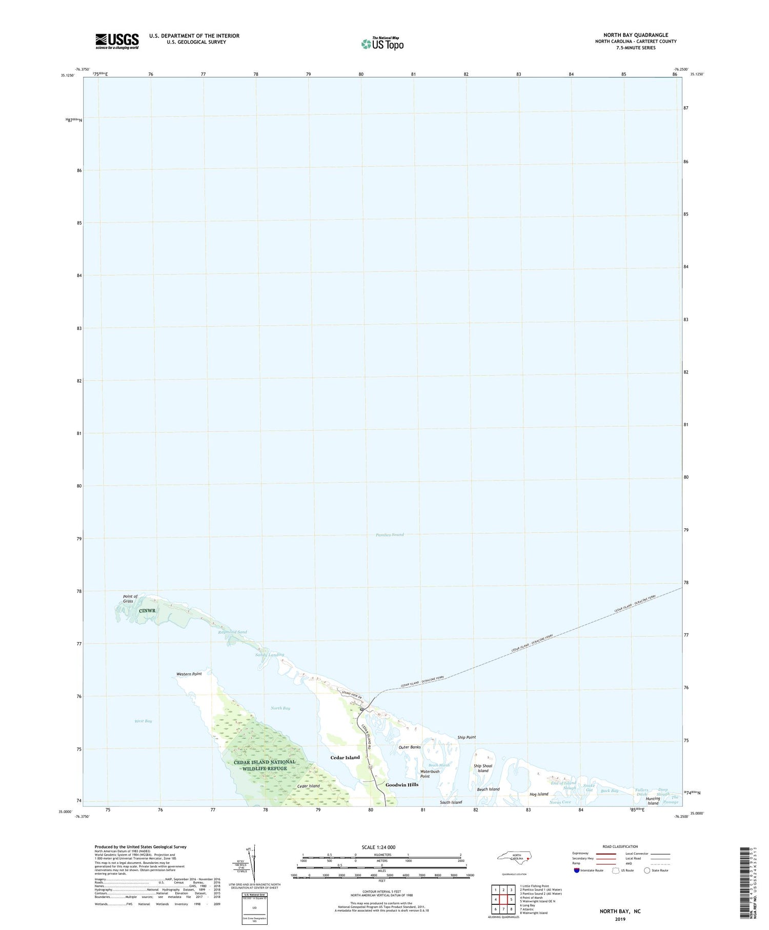 North Bay North Carolina US Topo Map Image