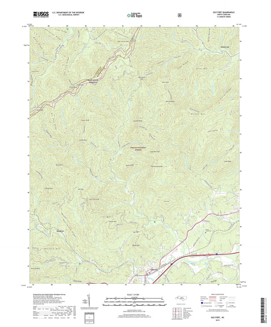 Old Fort North Carolina US Topo Map Image