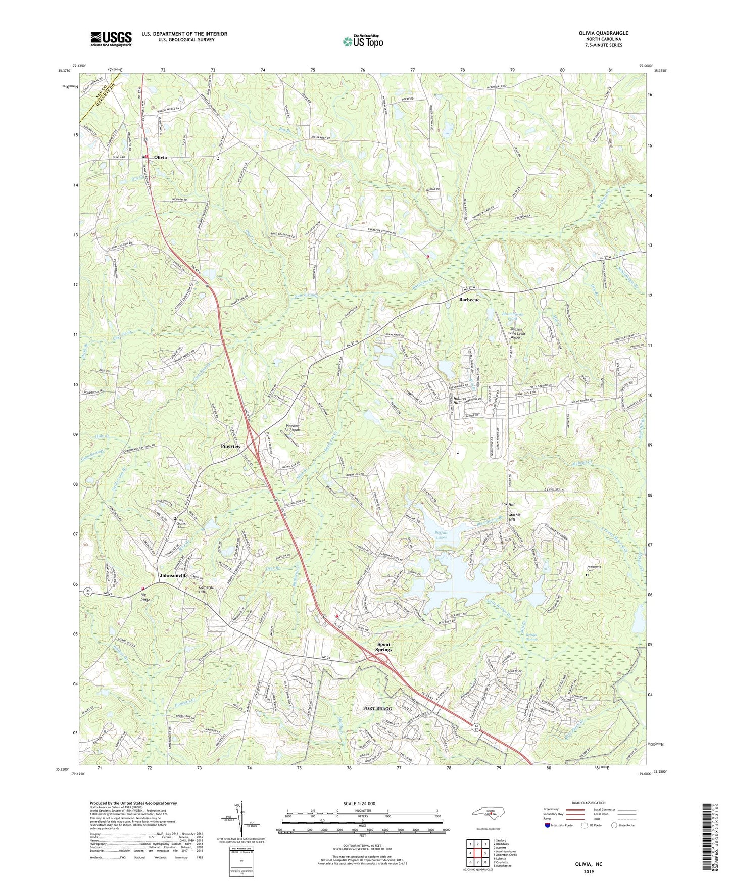Olivia North Carolina US Topo Map Image