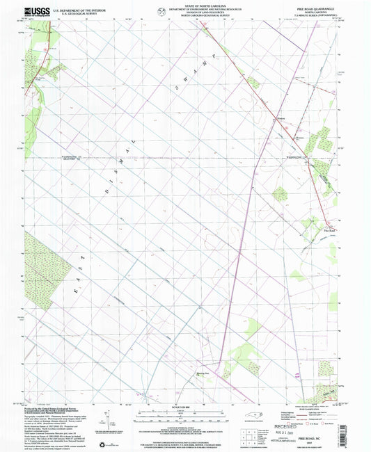 Classic USGS Pike Road North Carolina 7.5'x7.5' Topo Map Image