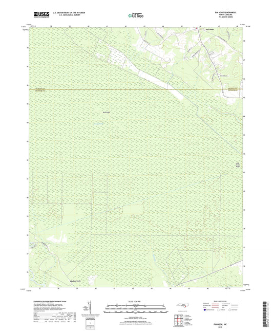 Pin Hook North Carolina US Topo Map Image