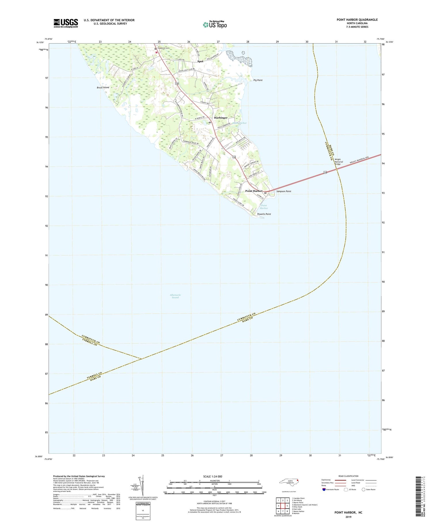 Point Harbor North Carolina US Topo Map Image