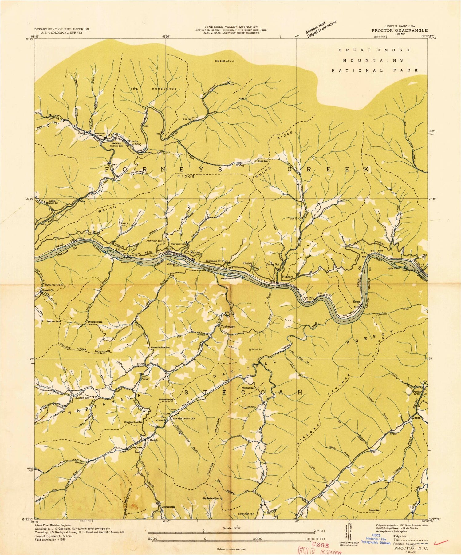 Classic USGS Tuskeegee North Carolina 7.5'x7.5' Topo Map Image