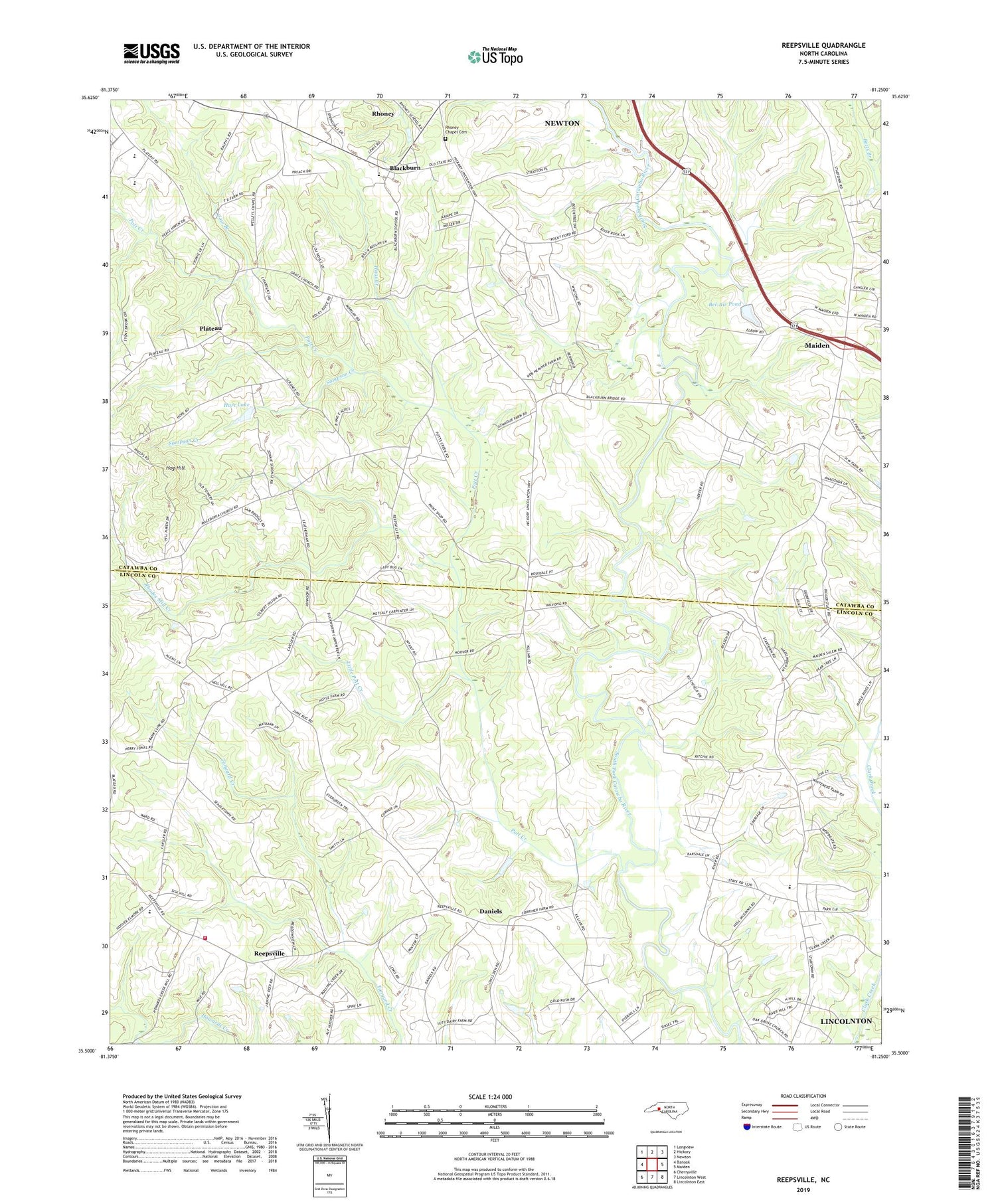 Reepsville North Carolina US Topo Map Image