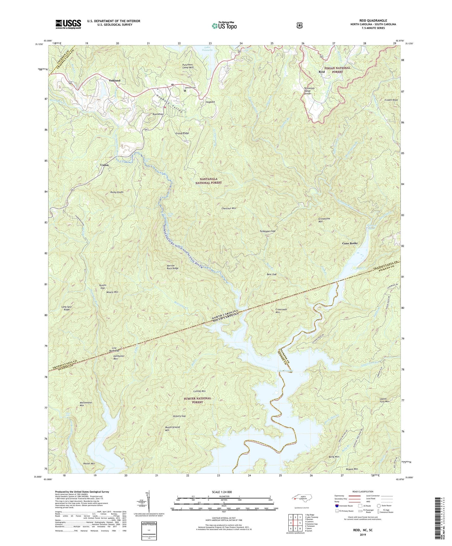 Reid North Carolina US Topo Map Image