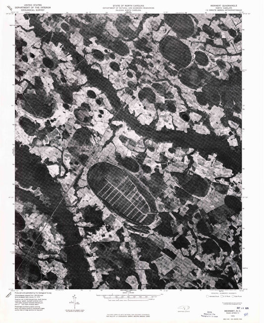 Classic USGS Rennert North Carolina 7.5'x7.5' Topo Map Image
