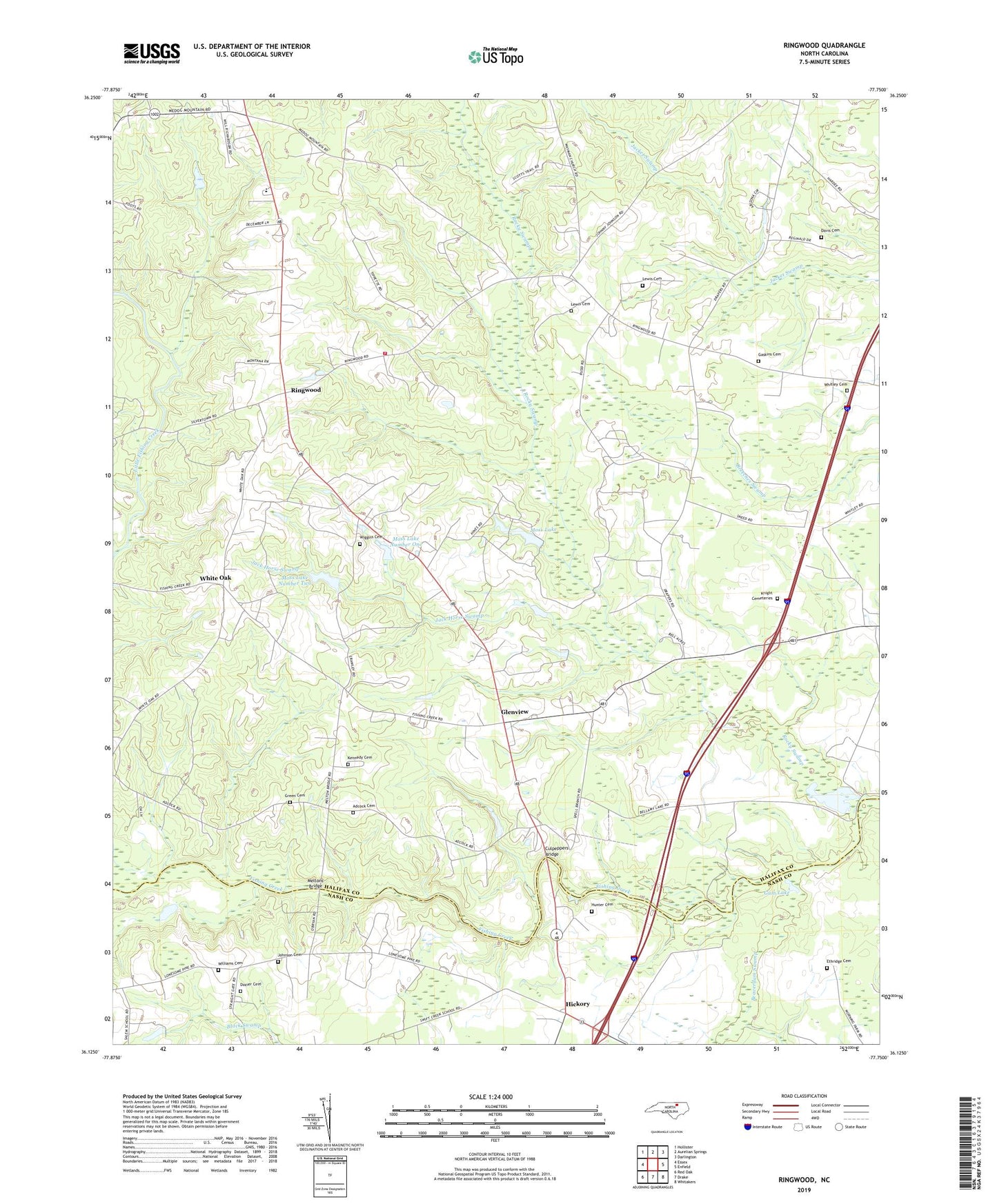 Ringwood North Carolina US Topo Map Image