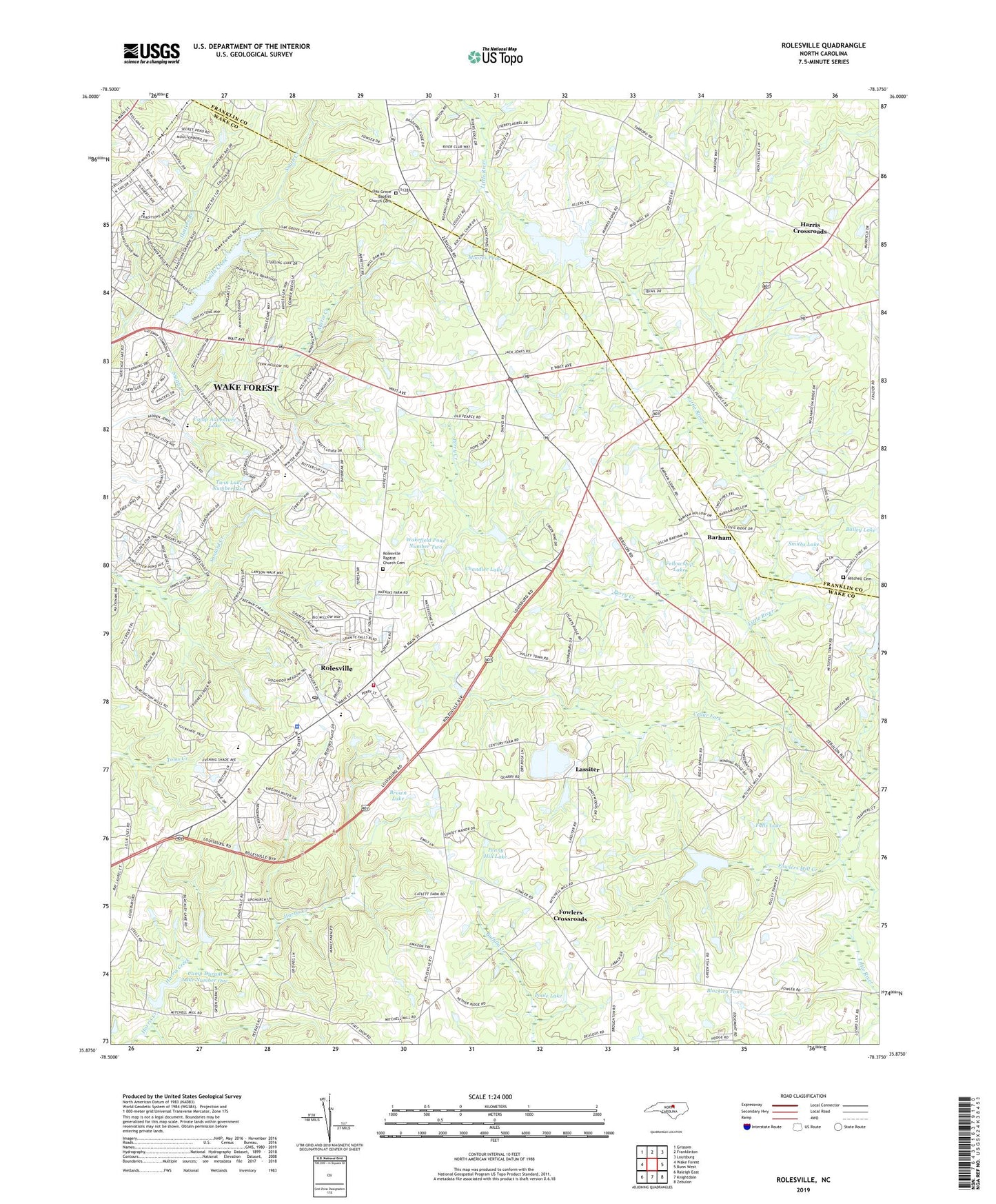 Rolesville North Carolina US Topo Map Image