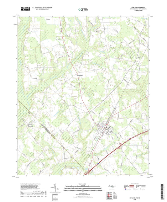 Rowland North Carolina US Topo Map Image