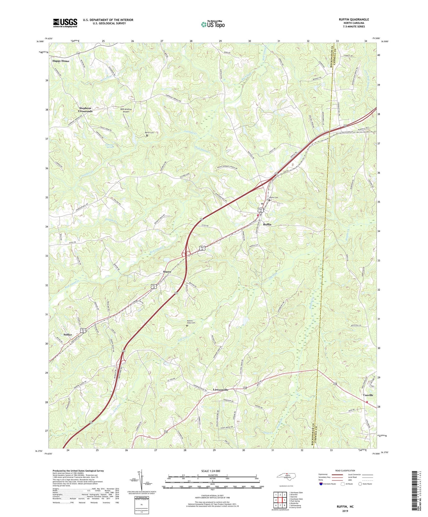 Ruffin North Carolina US Topo Map Image