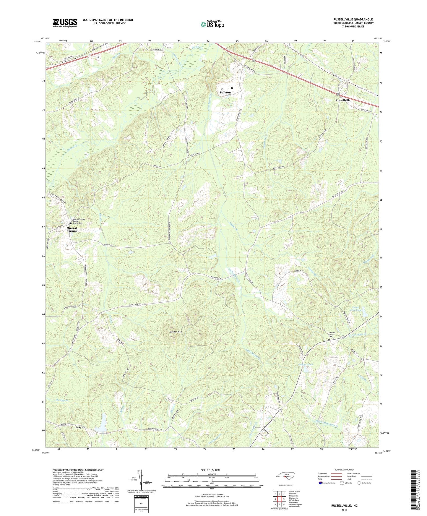 Russellville North Carolina US Topo Map Image