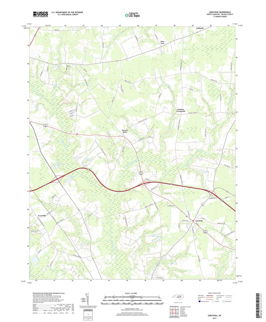 Saratoga North Carolina US Topo Map Image