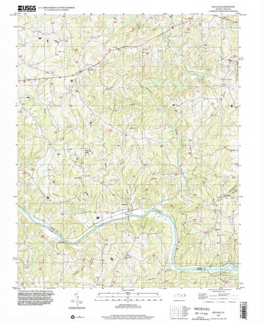 Classic USGS Siloam North Carolina 7.5'x7.5' Topo Map Image