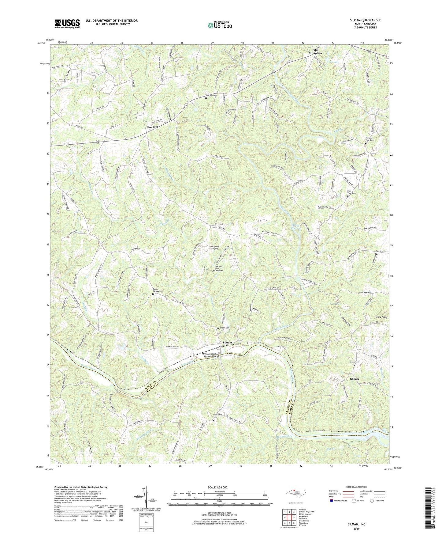 Siloam North Carolina US Topo Map Image