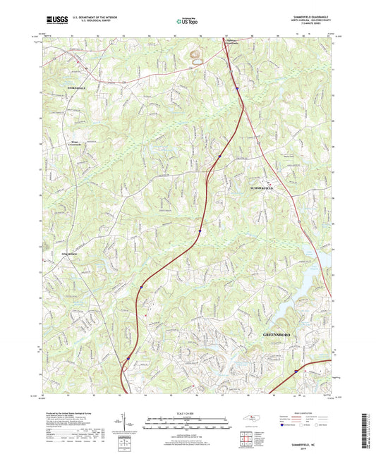 Summerfield North Carolina US Topo Map Image