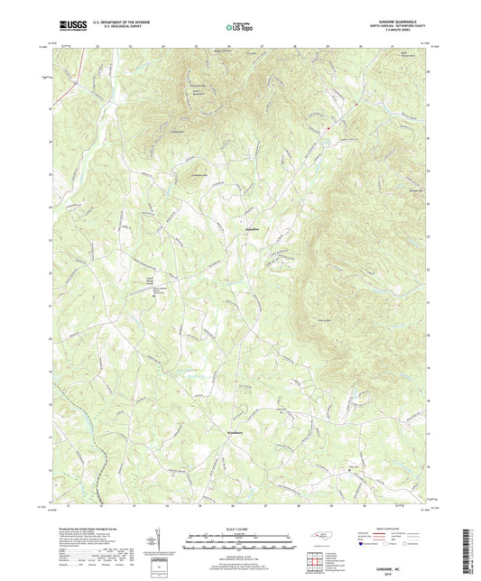 Sunshine North Carolina US Topo Map Image