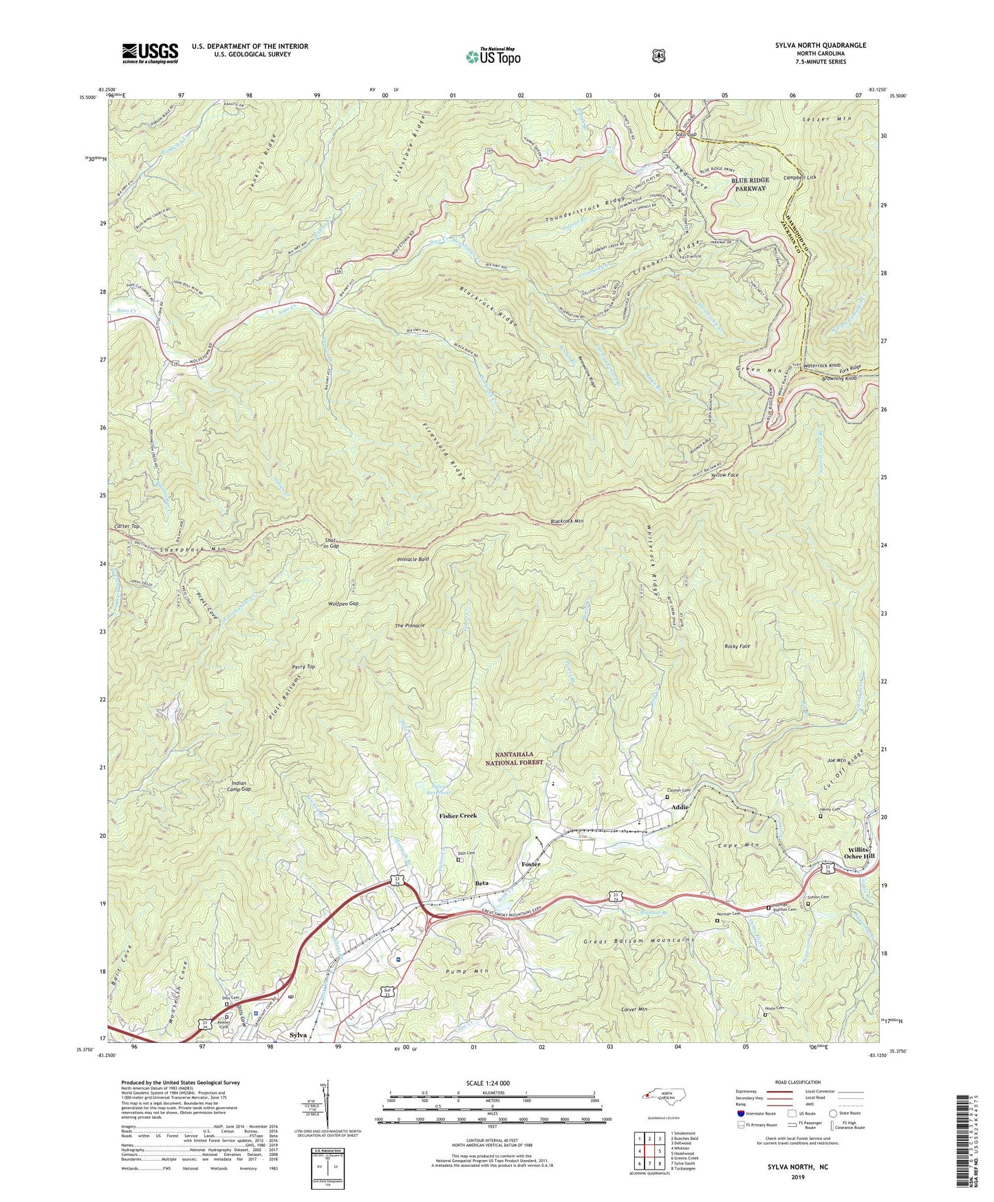 Sylva North North Carolina US Topo Map Image