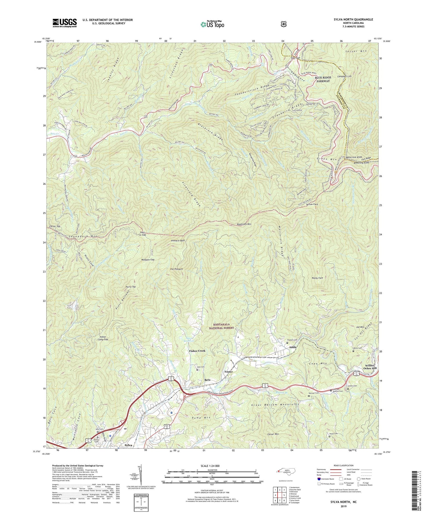 Sylva North North Carolina US Topo Map Image