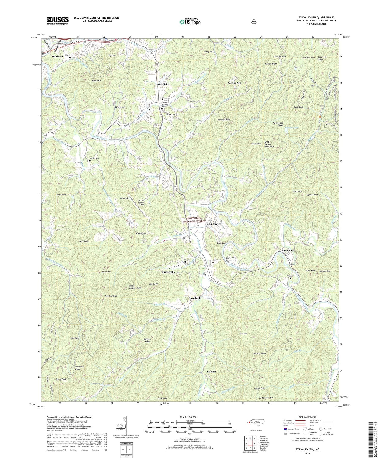 Sylva South North Carolina US Topo Map Image