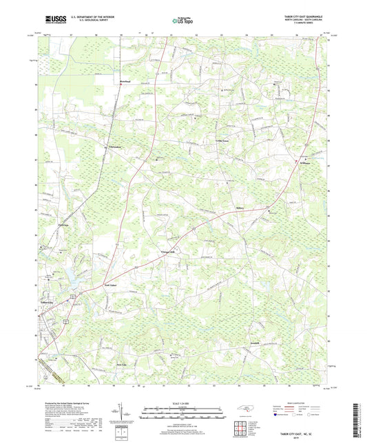 Tabor City East North Carolina US Topo Map Image