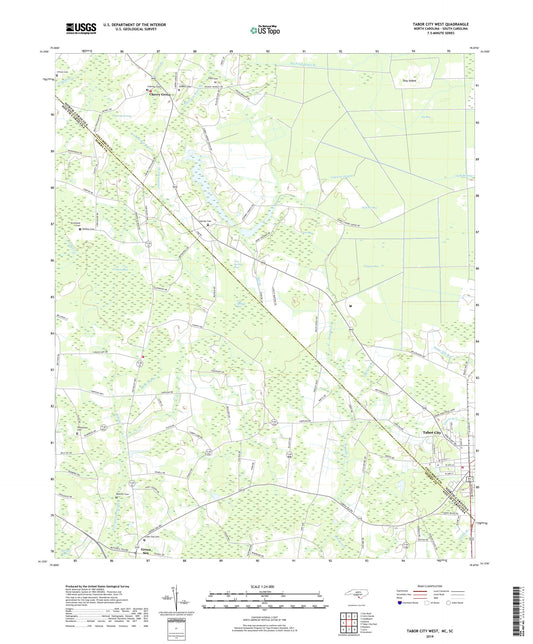 Tabor City West North Carolina US Topo Map Image