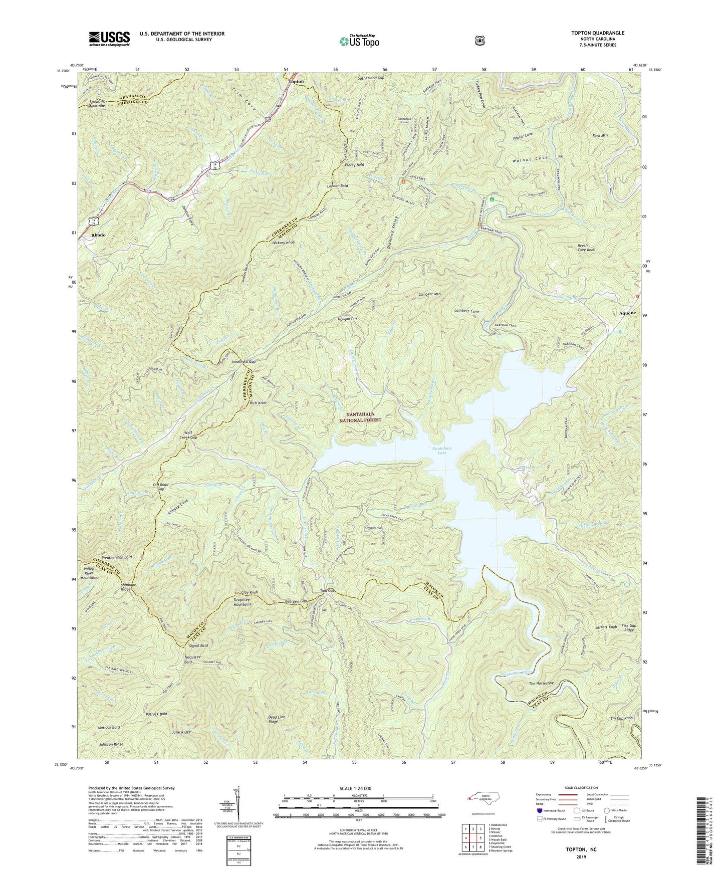 Topton North Carolina US Topo Map Image
