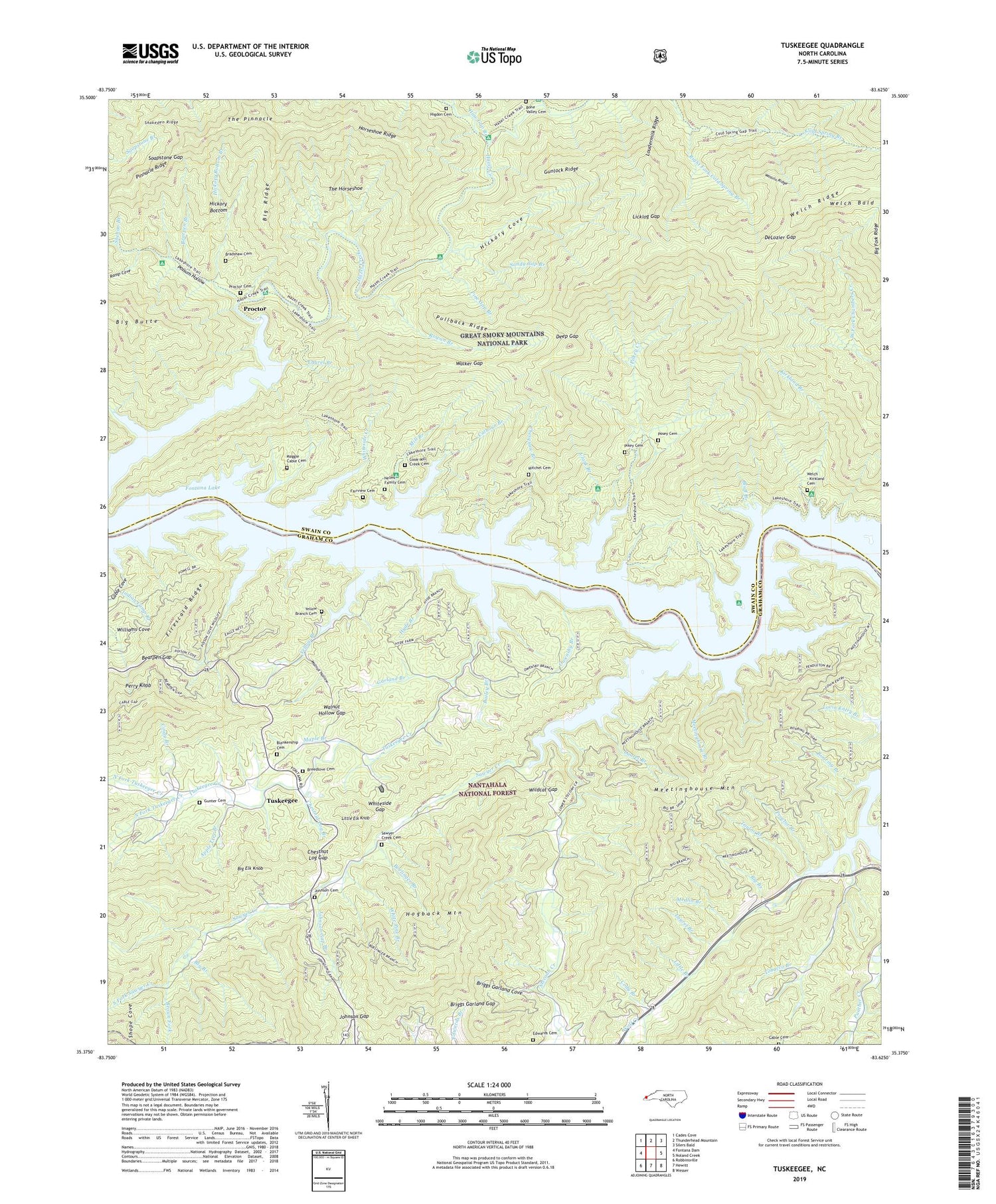 Tuskeegee North Carolina US Topo Map Image