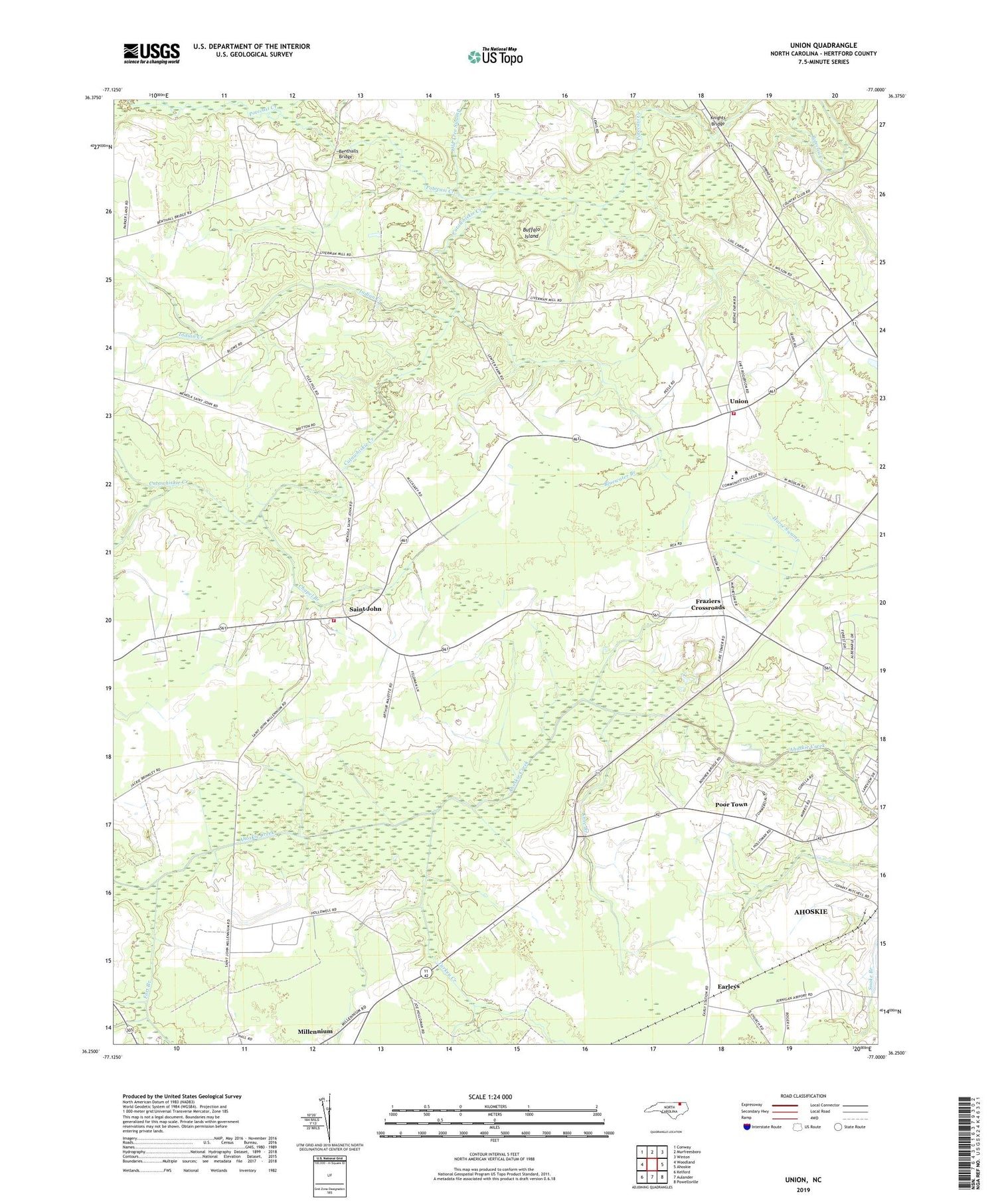 Union North Carolina US Topo Map Image